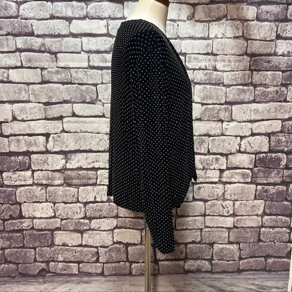 Chico's Travelers Black & White Polka Dot Cardigan Sweater Size XL - Picture 8 of 9